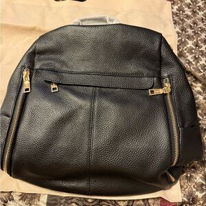 Black Leather Backpack